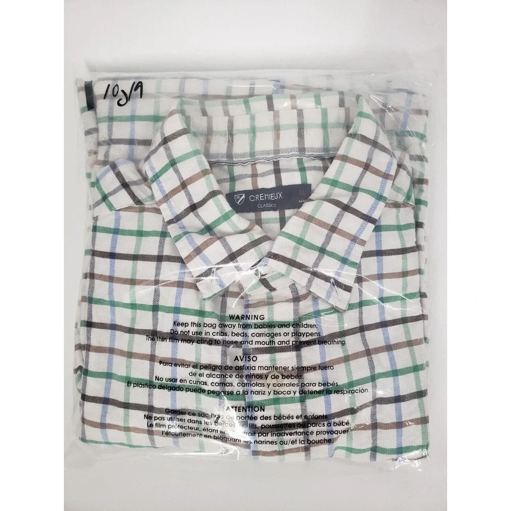 Daniel Cremieux Colorful Plaid Striped‎ Mens Size XL Button Down Long Sleeve